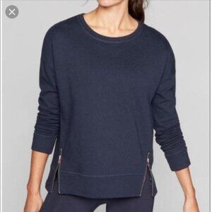 Athleta Cityscape Black Side Zip Long Sleeve Sweatshirt Size M Relax Fit Casual